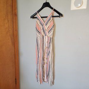 Striped linen summer dress